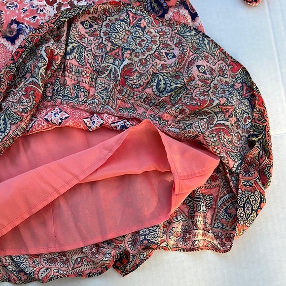 New Guess Orange and Pink Ruffled Mini Sundress - Picture 8 of 12